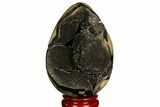 Septarian Dragon Egg Geode - Black Crystals #157878-1